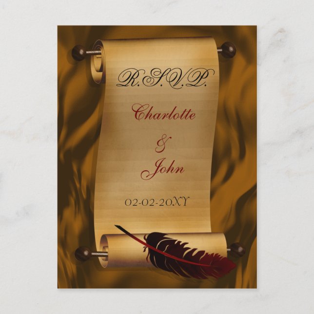 vintage Wedding rsvp card (Front)