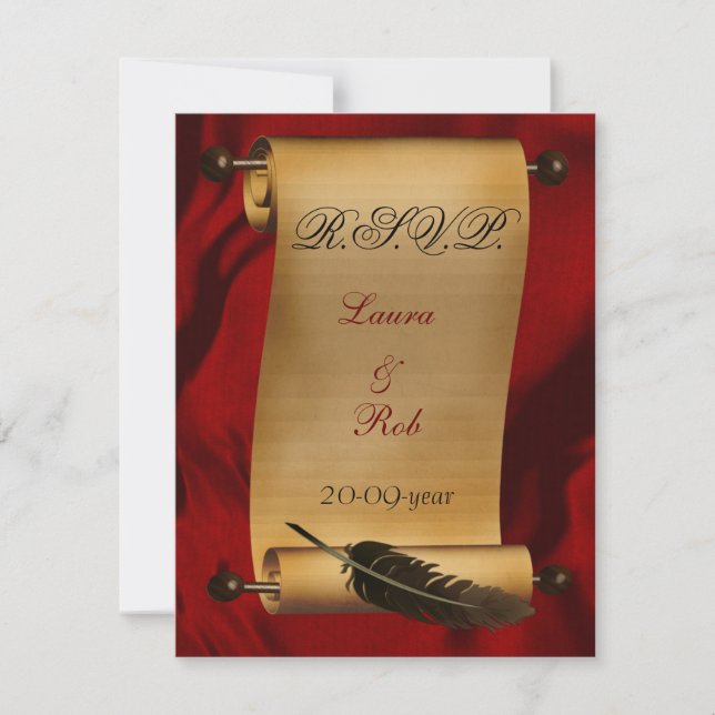 vintage wedding  rsvp cards (Front)