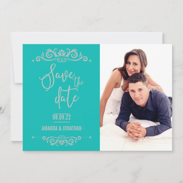 Vintage Wedding Save the Date personalised photo (Front)