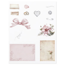 Vintage Wedding Scrapbook Embellishment Sheet