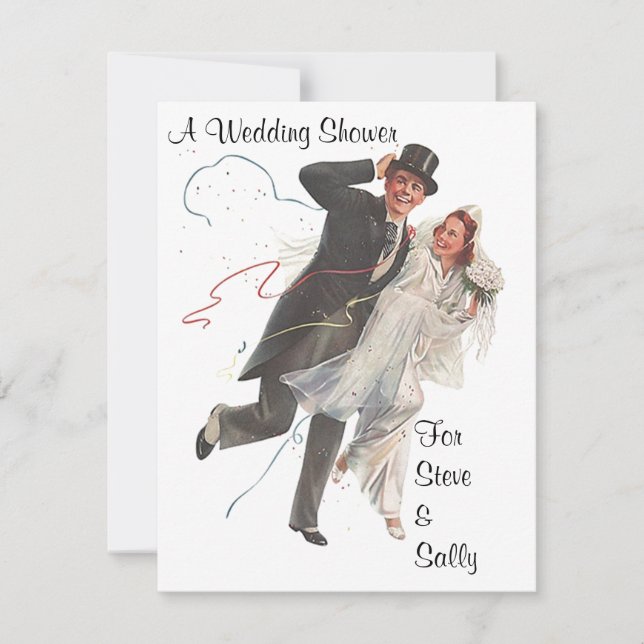 Vintage Wedding Shower Announcement Invitation (Front)