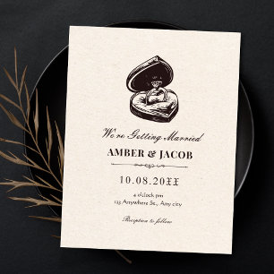 Vintage wedding simple elegant invitation