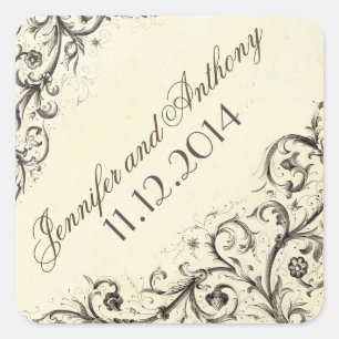 vintage wedding stickers