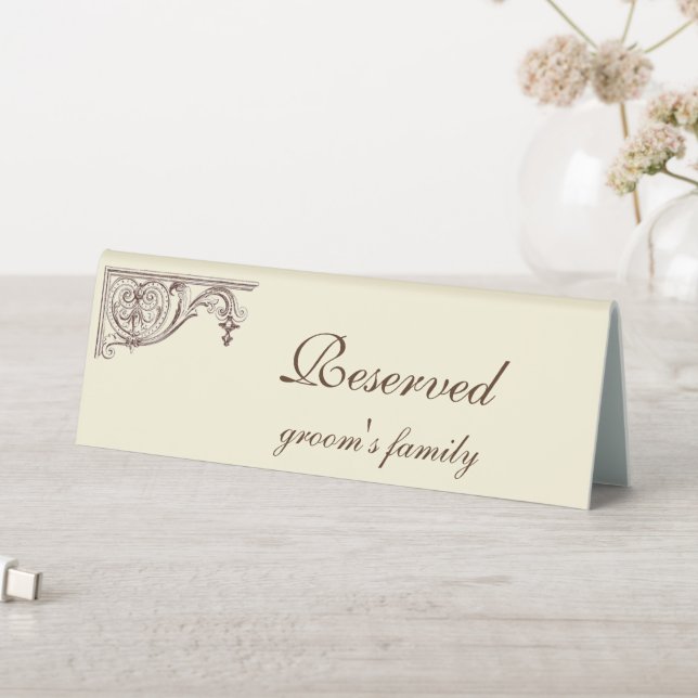 Vintage wedding tabletop sign reserved (In SItu (Table))