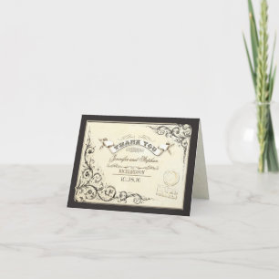 vintage wedding thank you cards