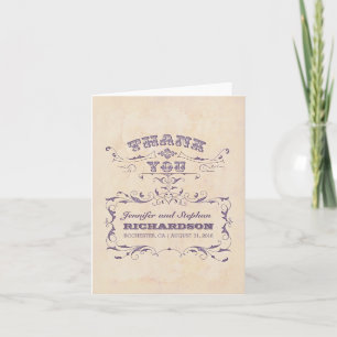 Vintage wedding thank you cards