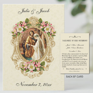 Vintage Wedding Traditional Catholic  Holy Card