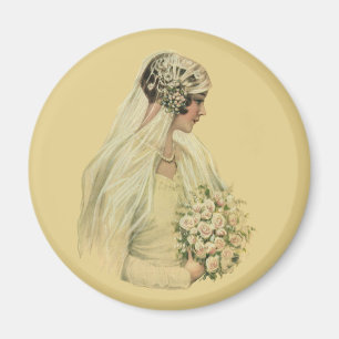 Vintage Wedding, Victorian Bride Bridal Portrait Magnet