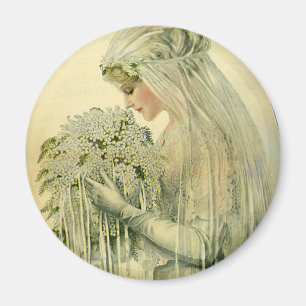 Vintage Wedding, Victorian Bride Bridal Portrait Magnet