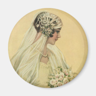 Vintage Wedding, Victorian Bride Bridal Portrait Magnet