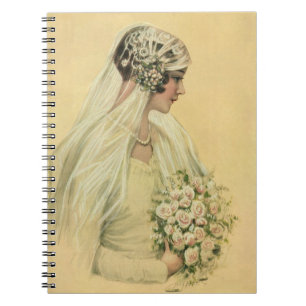 Vintage Wedding, Victorian Bride Bridal Portrait Notebook