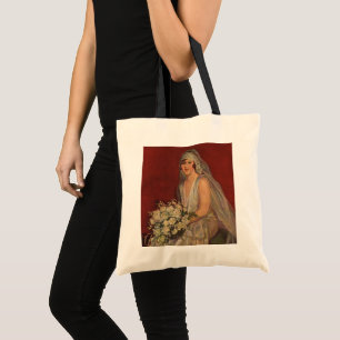 Vintage Wedding, Victorian Bride Bridal Portrait Tote Bag