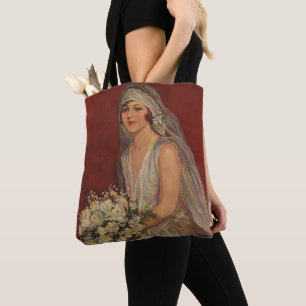 Vintage Wedding, Victorian Bride Bridal Portrait Tote Bag