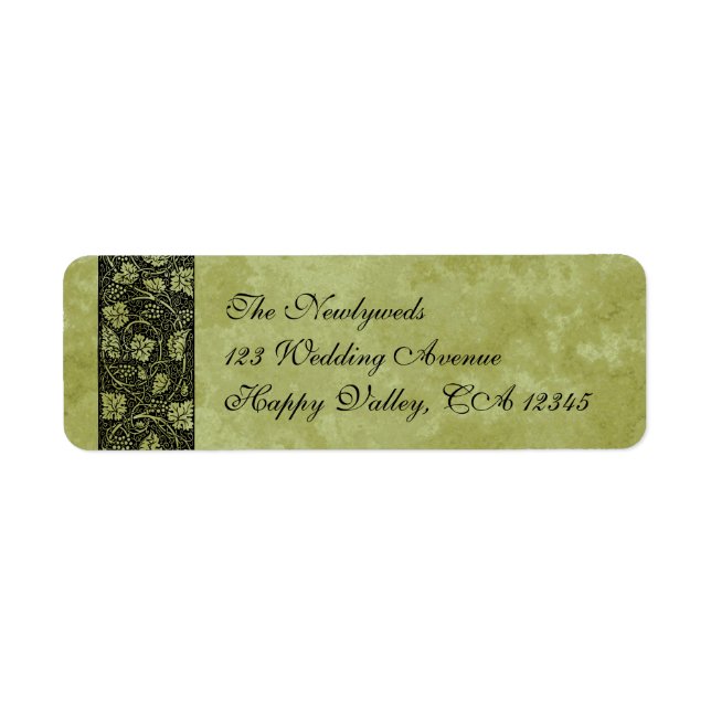 Vintage Wedding, Victorian Grape Vine Leaves (Front)