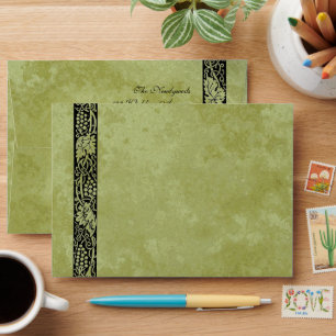 Vintage Wedding, Victorian Grape Vine Leaves Envelope
