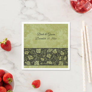 Vintage Wedding, Victorian Grape Vine Leaves Napkin