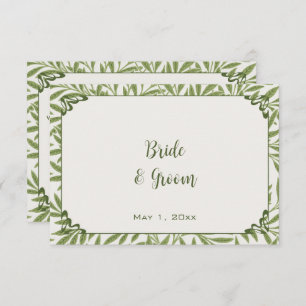 Vintage Wedding, Victorian Willow Leaves Pattern Enclosure Card