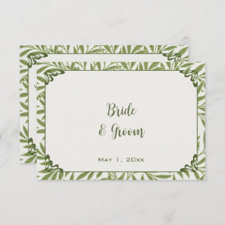 Vintage Wedding, Victorian Willow Leaves Pattern Enclosure Card