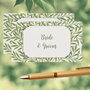 Vintage Wedding, Victorian Willow Leaves Pattern Enclosure Card