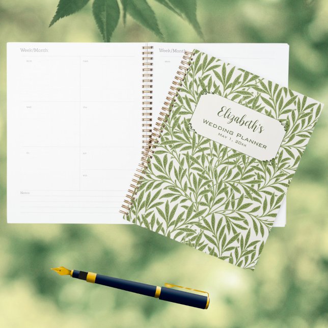 Vintage Wedding, Victorian Willow Leaves Pattern Planner (Vintage Victorian Willow Leaves Pattern Wedding Planner)