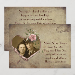 Vintage Wedding Vow Renewal Photo Postcard