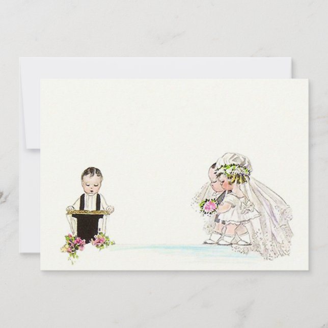 Vintage Wedding Vows Bride Groom Blank Invitation (Front)