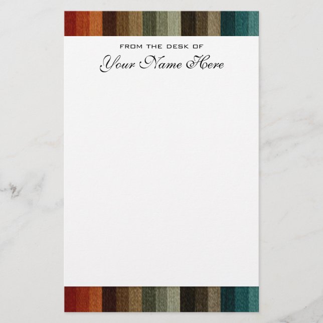 Vintage Wedding, Warm Autumn Stripes Pattern Stationery (Front)