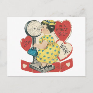 Vintage Weight Of Love Valentine Holiday Postcard