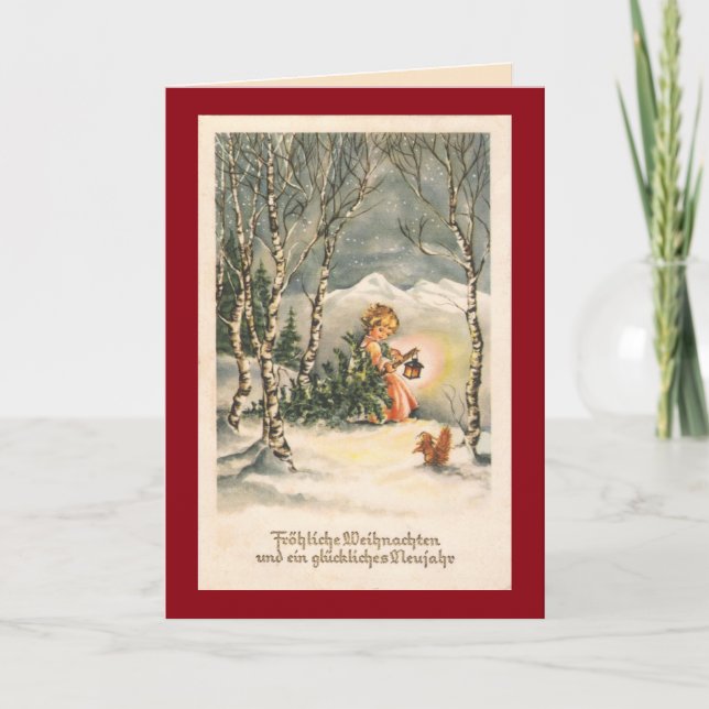 Vintage Weihnachts Custom Greeting Card (Front)