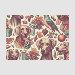 Vintage Weimaraner Seamless Illustration Tissue Paper