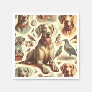 Vintage Weimaraner Seamless Napkin