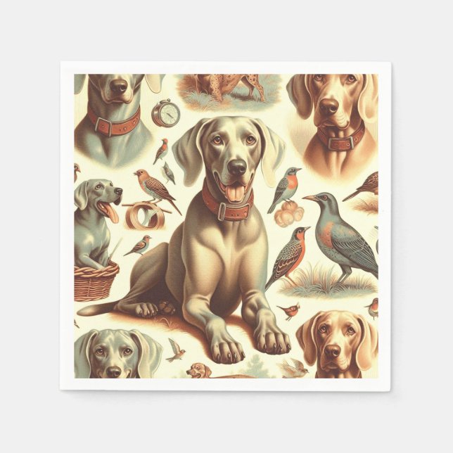 Vintage Weimaraner Seamless Napkin (Front)