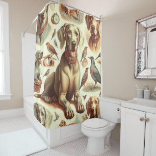 Vintage Weimaraner Seamless Shower Curtain