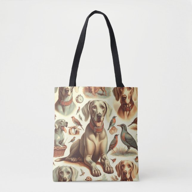 Vintage Weimaraner Seamless Tote Bag (Front)