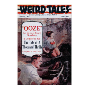 Vintage Weird Tales 1923 Ooze Cover Poster