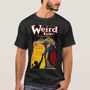 Vintage Weird Tales Magazine Woman Screams as Bat T-Shirt