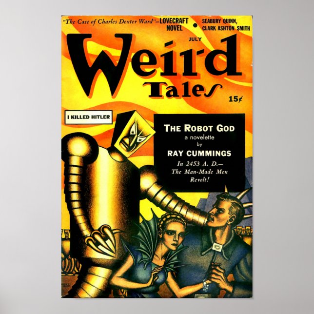 Vintage Weird Tales Robot Science Fiction Poster (Front)