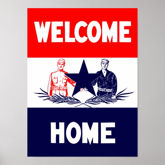 Vintage Welcome Home Military Print (Front)
