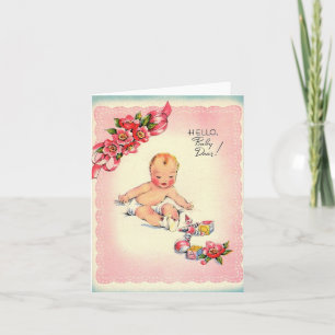 Vintage Welcome New Baby Card