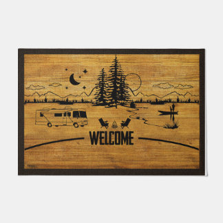 Vintage Welcome To Camping Doormat, Camper Gift Doormat