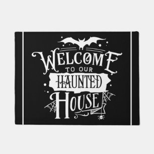 Vintage Welcome to our Haunted House Doormat