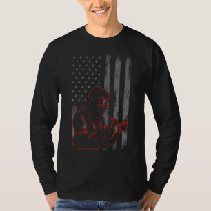 Vintage Welding American Flag 4th Of July Welding T-Shirt