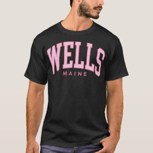 Vintage Wells Beach ME Maine summer Preppy Throwba T-Shirt