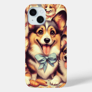 Vintage Welsh Corgi Cardigan Seamless iPhone 15 Case
