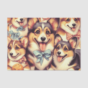 Vintage Welsh Corgi Cardigan Seamless Tissue Paper