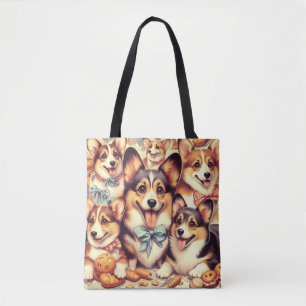 Vintage Welsh Corgi Cardigan Seamless Tote Bag