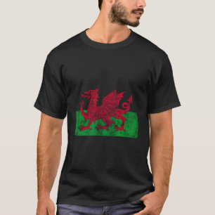 Vintage Welsh Flag Wales Dragon Men Women Kids Sou T-Shirt
