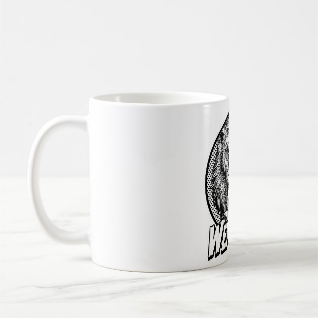 Vintage Werewolf Monster Graphic Coffee Mug (Left)