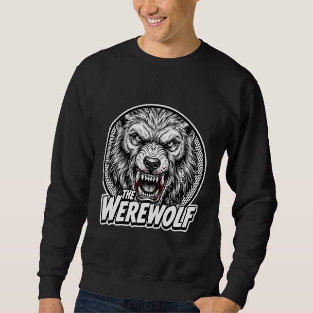 Vintage Werewolf Monster Graphic Sweatshirt (Front)