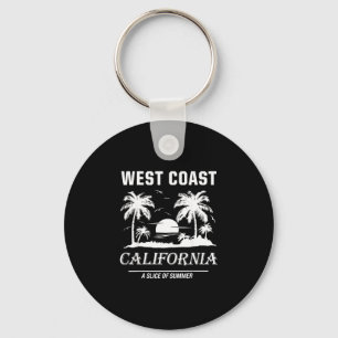 Vintage west coast california beach summer graphic key ring